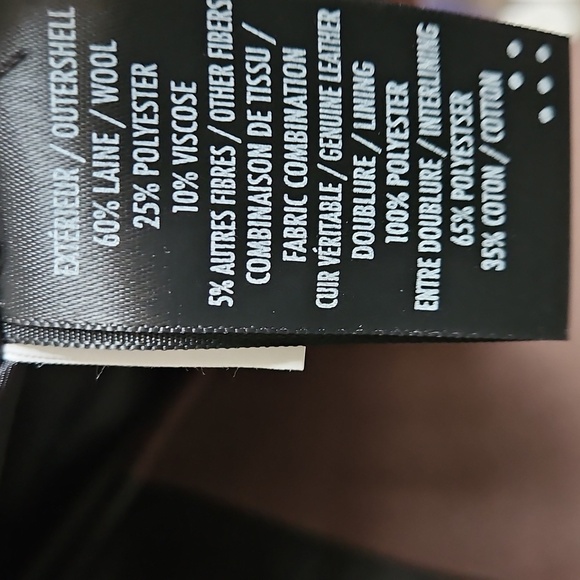 Soïa & Kyo - Elegant Brown Wool and Black Leather Detail Women's Coat - Size Med - Picture 5 of 6